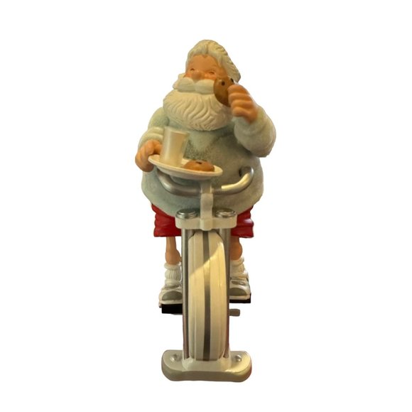 Hallmark Keepsake Ornament Snackercize 2003 Movement Santa Cycles Exercise Worko - Picture 3 of 11
